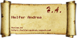 Helfer Andrea névjegykártya